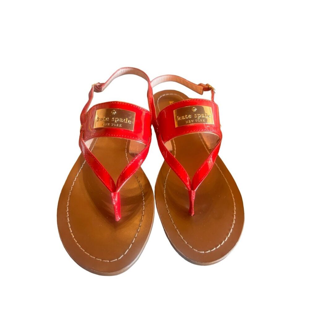 Kate Spade patent leather red sling back sandals size 7